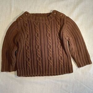NATURAL Charm brown knit baby boy sweater. Size XL
